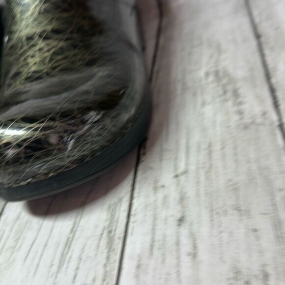Dansko Clogs Black Slip On Sz 40 9.5 US Gold Scribble Chef Nurse Teacher Shoes - Picture 3 of 14